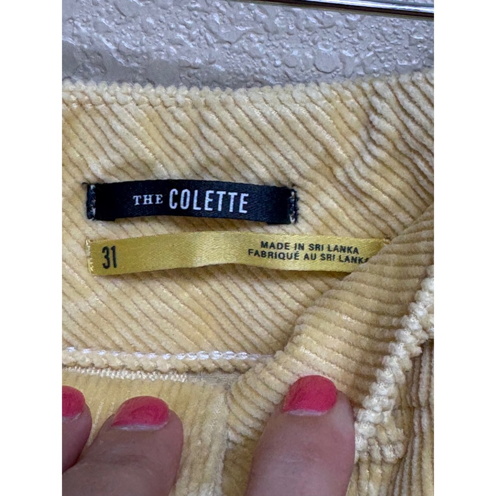 Maeve Anthropologie The Colette Cropped Wide-Leg Corduroy Pants Yellow Size 31 - Picture 5 of 10
